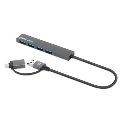 HUB USB Manhattan 181006 - 4 Puertos - USB 3.2 - 181006
