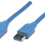 Manhattan Cable USB 3.2 A Macho - USB A Hembra - 3 Metros - Azul - 322447