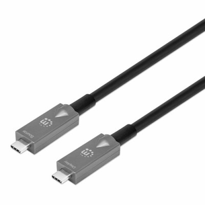 Cable USB C Macho Manhattan - USB C Macho - 7.5 Metros - Gris/Negro - 356442