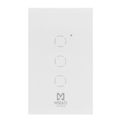 Apagador de Pared Inteligente MIRATI HOME M3SI2 - Wi-Fi - 3 Apagadores Touch - M3SI2
