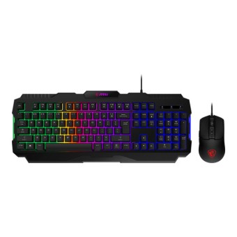 Kit Gamer MSI FORGE GK100 COMBO US - Teclado y Mouse RGB Alámbrico para Gaming