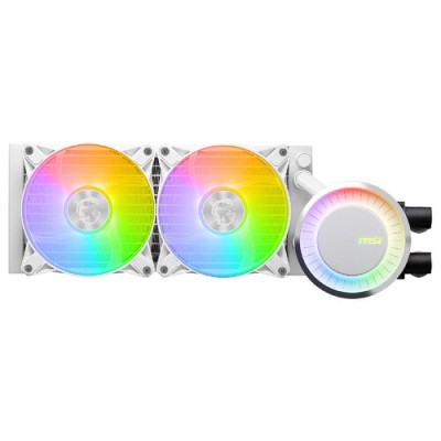 Enfriamiento Líquido MSI MAG CORELIQUID E240 - 2 Ventiladores - 3000 RPM - ARGB - Blanco - MAG CORELIQUID E240 WHITE