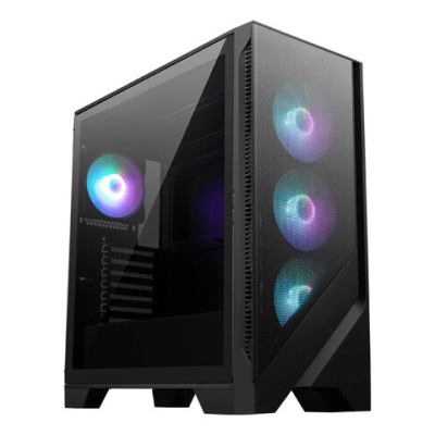Gabinete Gamer MSI MAG FORGE 321R AIRFLOW - Media Torre - ATX/Micro ATX/Mini-ITX - 4 Ventiladores - Panel Lateral - Negro - MAG FORGE 321R AIRFLOW