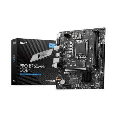 Tarjeta Madre MSI PRO B760M-E DDR4 - Socket 1700 - 2x DDR4 - 2133/3800/4800 MHz - HDMI - VGA - USB 2.0 - Micro ATX - PRO B760M-E DDR4 Tarjeta Madre MSI PRO B760M-E DDR4 - Socket 1700 - 2x DDR4 - 2133/3800/4800 MHz - HDMI - VGA - USB 2.0 - Micro ATX - PRO B760M-E DDR4