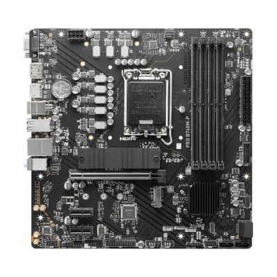 Tarjeta Madre MSI PRO B760M-P - Socket 1700 - 4x DDR5 - 4800/5600/6800+(OC)MHz - HDMI - DisplayPort - VGA - USB 2.0/3.2 - Micro ATX - PRO B760M-P