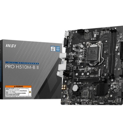 Tarjeta Madre MSI PRO H510M-B II - Socket 1200 - 2x DDR4 - 2133/2933MHz - USB - HDMI - VGA - Micro ATX - PRO H510M-B II