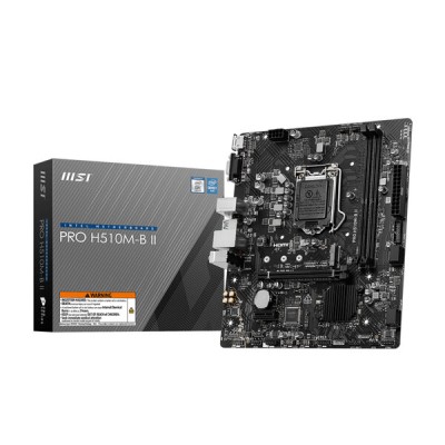 Tarjeta Madre MSI PRO H510M-B II - Socket 1200 - 2x DDR4 - 2133/2933MHz - USB - HDMI - VGA - Micro ATX - PRO H510M-B II Tarjeta Madre MSI PRO H510M-B II - Socket 1200 - 2x DDR4 - 2133/2933MHz - USB - HDMI - VGA - Micro ATX - PRO H510M-B II