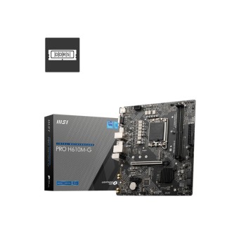 Tarjeta Madre MSI PRO H610M-G - Socket 1700 - 2xDDR5 - 5600MHz - HDMI - DisplayPort - VGA - M.2 - USB 2.0/3.2 - Micro ATX - PRO H610M-G