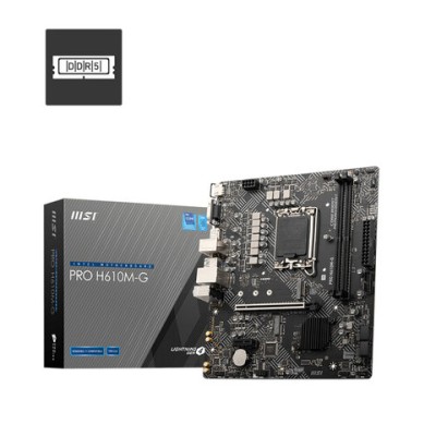 Tarjeta Madre MSI PRO H610M-G - Socket 1700 - 2xDDR5 - 5600MHz - HDMI - DisplayPort - VGA - M.2 - USB 2.0/3.2 - Micro ATX - PRO H610M-G