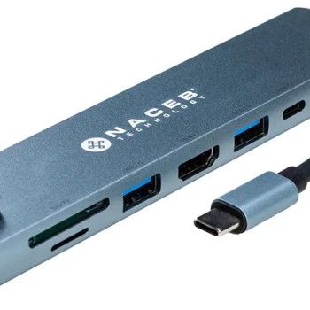 Docking Station NACEB NA-0128 - HDMI, USB 3.2, Ethernet RJ-45, Lector SD/MicroSD