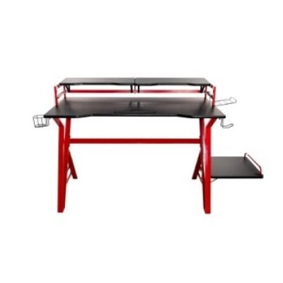 Escritorio Gamer Naceb NA-0646 - Plataforma - Fibra de Carbono - Rojo con Negro - NA-0646