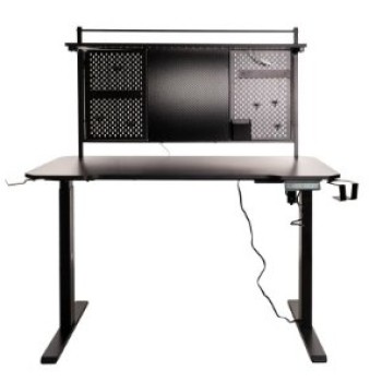 Escritorio Gamer Naceb NA-0647 con Fibra de Carbono - Negro