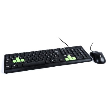 Teclado y Mouse Naceb - USB - Anti-derrame - Negro - NA-457
