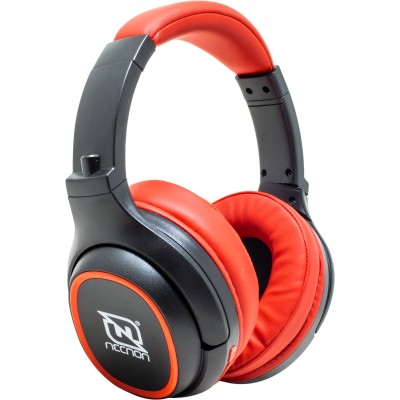Audífonos Necnon NBH-02 - Bluetooth - Negro con Rojo - NBAB0202TC