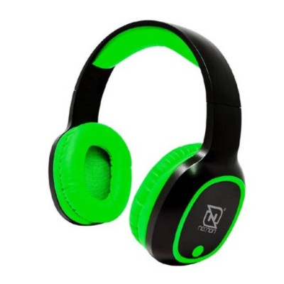 Audífonos Necnon NBH-04 PRO - Inalámbrico - 3.5mm - Bluetooth - Negro con Verde - NBAB042600