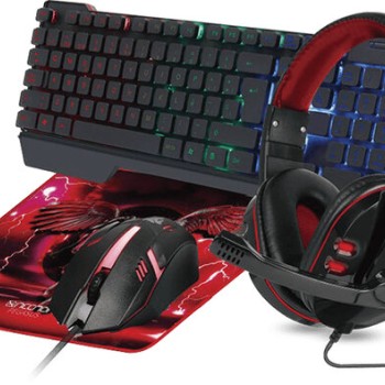 Kit Gamer Necnon NGC-PEGASUS - Teclado, Mouse, Diadema y Mouse Pad RGB - Modelo NBCGPG0241