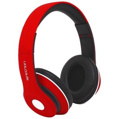 Audífonos Necnon NBH-01R - Alámbrico/Inalámbrico - 3.5mm - Bluetooth - Negro con Rojo - NCAB0102RZ