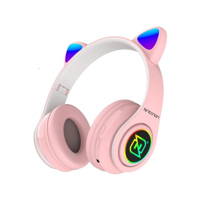Audífonos Necnon NBH-07 - Alámbrico/Inalámbrico - Bluetooth - 3.5 mm - Rosa - NCAB0704RG