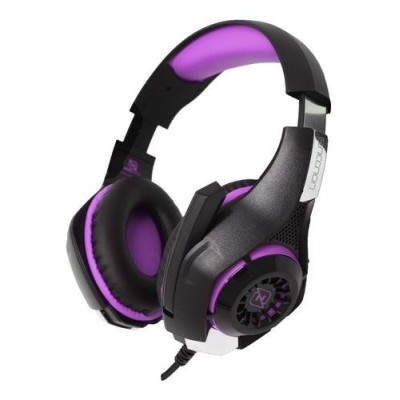 Diadema Gamer Necnon NBHG-VIPER - Alámbrica - Micrófono Retráctil - LED - Morado con Negro - NCAGVI13SI