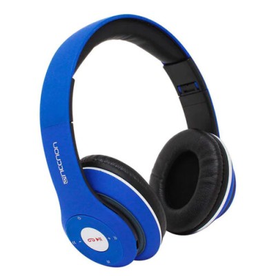 Audífonos Necnon NBH-01R - Alámbrica/Inalámbrica - 3.5 mm - Bluetooth - Negro con Azul - NCAB0103RZ