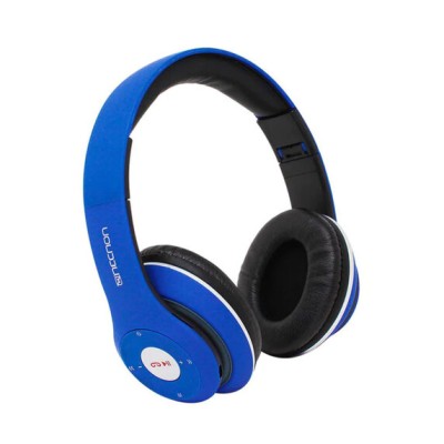 Audífonos Necnon NBH-01R - Alámbrica/Inalámbrica - 3.5 mm - Bluetooth - Negro con Azul - NCAB0103RZ