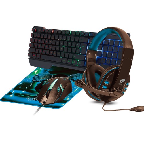 Kit Gamer Necnon NGC-PEGASUS - Teclado, Mouse, Diadema y Mouse Pad RGB - Modelo NBCGPG0341