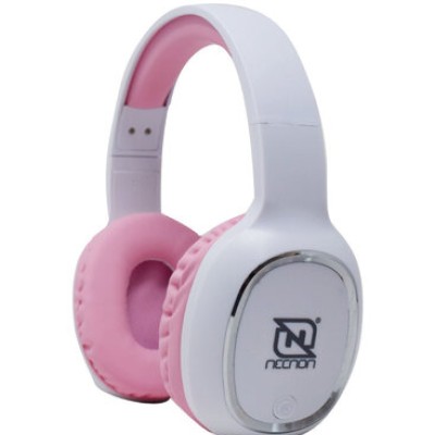 Audífonos Necnon NBH-04 PRO - Inalámbricos/Alámbricos - 3.5mm - Bluetooth - Blanco con Rosa - NBAB042200