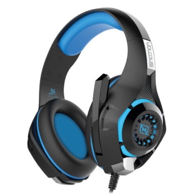 Diadema Gamer Necnon NBHG-VIPER - Alámbrica - Micrófono Retráctil - LED - Azul con Negro - NCAGVI03SI