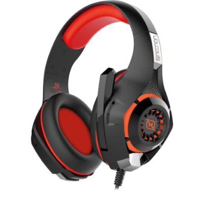 Diadema Gamer Necnon NBHG-VIPER - Alámbrica - Micrófono Retráctil - LED - Rojo con Negro - NCAGVI02SI