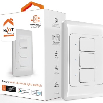 Interruptor Inteligente Nexxt 3 Interruptores Wi-Fi Modelo NHE-T100