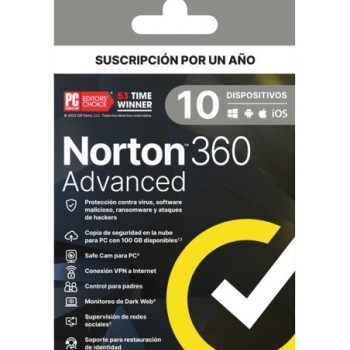Antivirus Norton 360 Advanced - 10 Dispositivos - 1 Año  - 21443261