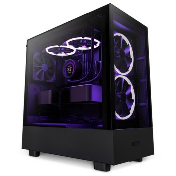 Gabinete Gamer NZXT H5 Elite - Media Torre - ATX/Micro ATX/Mini ITX/E-ATX - 3 Ventiladores - Panel Lateral - Negro - CC-H51EB-01