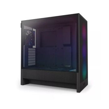 Gabinete Gamer NZXT H5 Flow RGB - Media Torre - ATX/Micro-ATX/Mini-ITX/E-ATX - Panel Lateral - Negro - CC-H52FB-R1