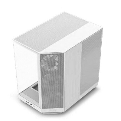 Gabinete NZXT H6 Flow RGB - Media Torre - ATX/Micro-ATX/Mini-ITX - 3 Ventiladores - Panel Lateral - Blanco - RGB - CC-H61FW-R1