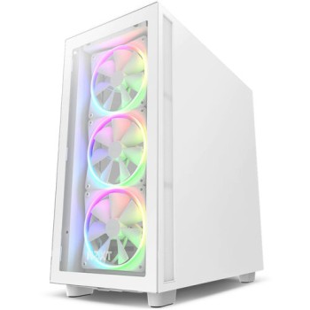 Gabinete Gamer NZXT H7 Elite - Media Torre - ATX/E-ATX/Micro ATX/Mini-ITX - 3x Ventiladores - Panel Lateral - Blanco - CM-H71EW-01