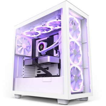 Gabinete Gamer NZXT H7 Elite RGB - Media Torre - ATX/Micro ATX/Mini-ITX - Panel Lateral - Blanco - CM-H71EW-02