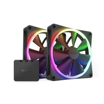 Ventilador NZXT F140 RGB Twin - 140mm - 1800 RPM - 4 Pines - 2 Piezas - RF-R14DF-B1