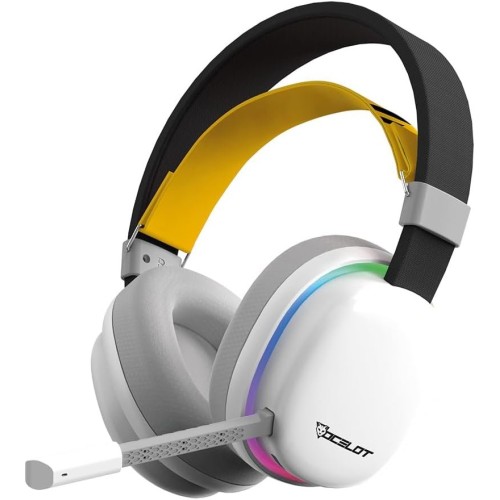 Diadema Gamer Ocelot Gaming PHANTOM H1 Inalámbrica Bluetooth Blanco con Retroiluminación