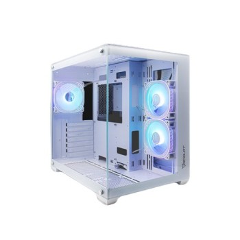 Gabinete Gamer Ocelot W-CUBE 2 - Media Torre - ATX/Micro-ATX/Mini-ITX - 3 Ventiladores - Panel Lateral - Blanco - W-CUBE 2