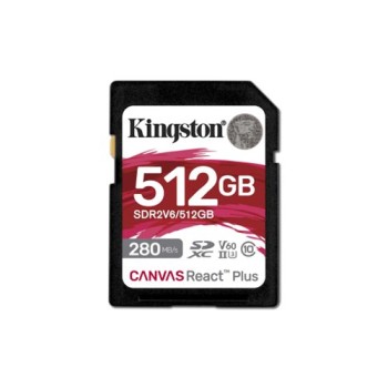 Memoria SDXC Kingston Canvas React Plus - 512GB - Clase 10 - UHS-II - SDR2V6/512GB