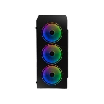 Gabinete Gamer YeYian Krypton - Media Torre - ATX/Micro ATX - 3 Ventiladores - Panel Lateral  - YCH-MTA7-01BK