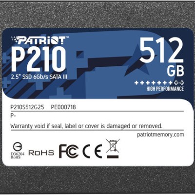 Unidad de Estado Sólido PATRIOT P210 - 2.5" - 512GB - SATA III - P210S512G25