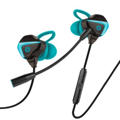 Auriculares Gamer Vortred Wilko - Alámbrico - 3.5mm - Micrófono Desmontable - Azul con Negro - V-930624