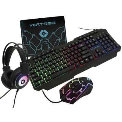 Kit Gamer Vortred GearUp! - Teclado - Diadema - Mouse - Mouse Pad - Alámbrico - V-930655