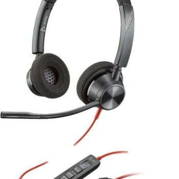 Diadema Poly Blackwire 3320 Alámbrica con Micrófono Boom - Certificada para Microsoft Teams - Modelo 8X220AA