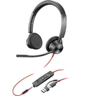 Diadema Poly Blackwire 3225 - Alámbrico - USB-C/A - Conector 3.5mm - Micrófono - 8X221AA