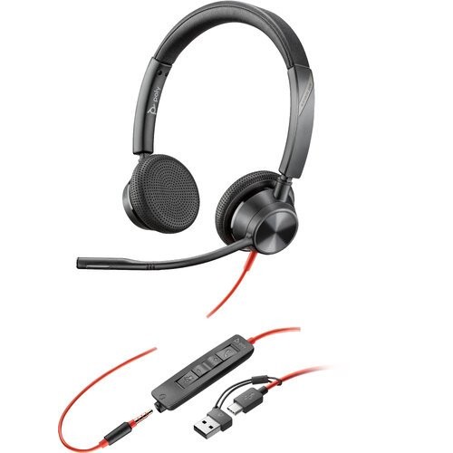 Diadema Poly Blackwire 3225 - Auriculares Alámbricos USB-C/3.5mm con Micrófono - Modelo 8X221AA