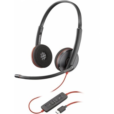 Diadema Poly Blackwire 3220 - Alámbrico - USB-C/A - Micrófono - 8X228A6
