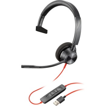 Diadema Poly Blackwire 5210 - Alámbrico - USB-A - Conector 3.5mm - Micrófono - 80R98AA
