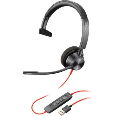 Diadema Poly Blackwire 5210 - Alámbrico - USB-A - Conector 3.5mm - Micrófono - 80R98AA